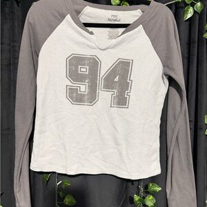 Pink Republic Two-Tone Long Sleeve Top